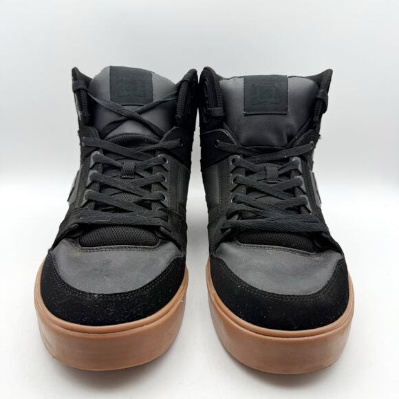 DC Mens Pure High-Top WC Sneakers US 15 EU 50 Black Suede EUC main image 6